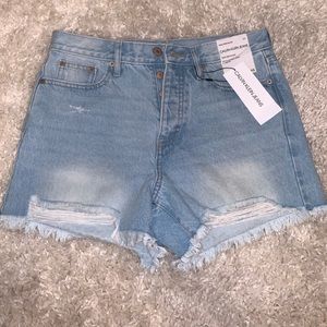 High waisted jean shorts